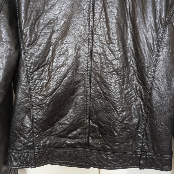 Guess vintage Y2K genuine leather moto Jacket sz M - Picture 7 of 9